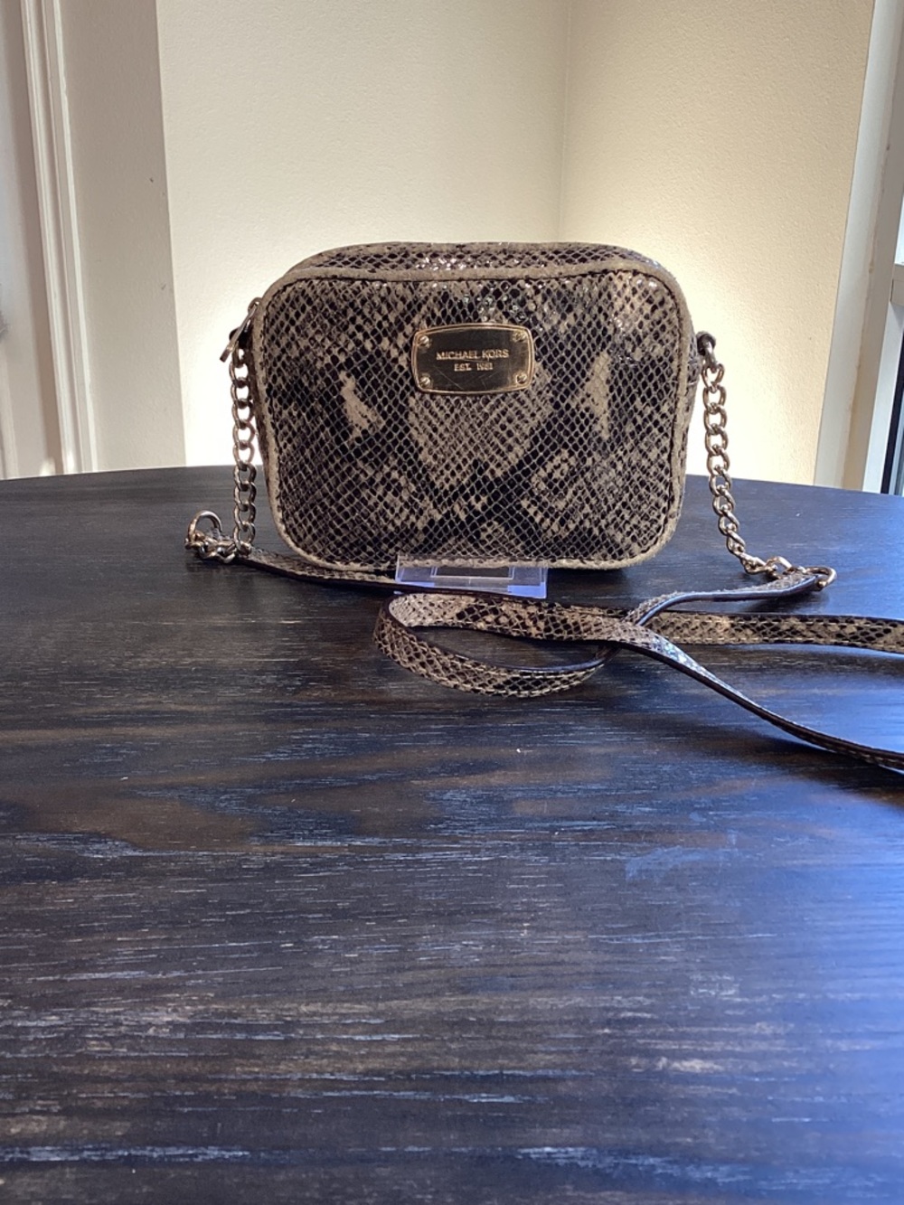 Michael Kors Snake-Print Mini Crossbody